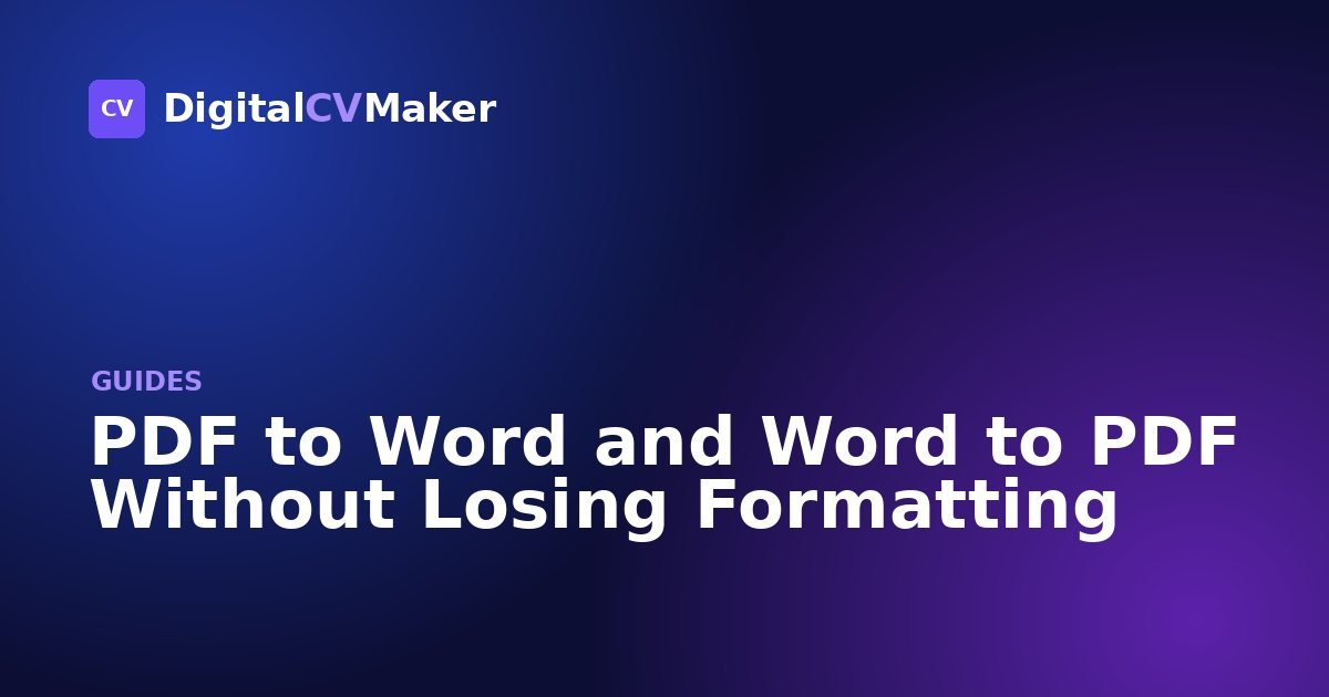 PDF to Word and Word to PDF Without Losing Formatting