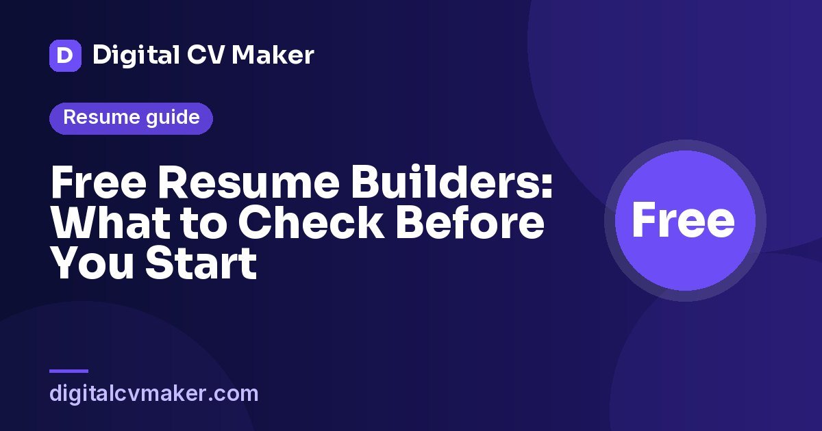 Free Resume Builders: What to Check Before You Start