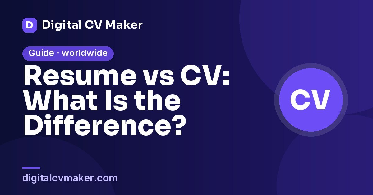 Resume vs CV: What Is the Difference?