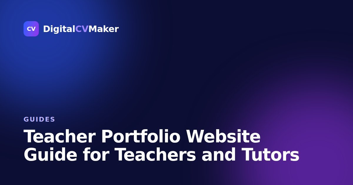Teacher Portfolio Website Guide for Teachers and Tutors