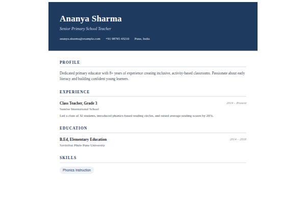 Classic Resume preview