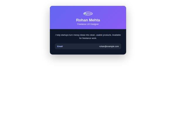 Minimal vCard preview