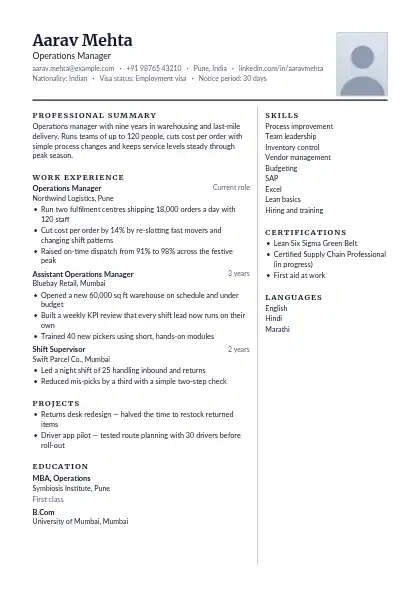 Charcoal Split resume template — two-column, photo, black accent
