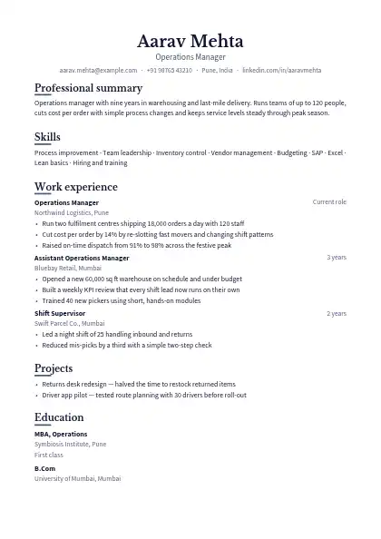 Slate Centred Underline resume template — single-column, no photo, grey accent